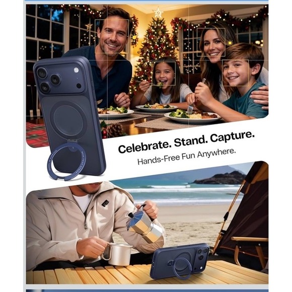 TORRAS Upgraded 360‎ Rotatable Magnetic Stand for iPhone 17 Pro Max Case- Clear - Picture 2 of 7